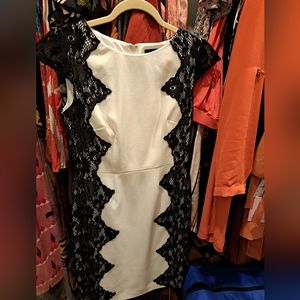 Black and white lace dress
